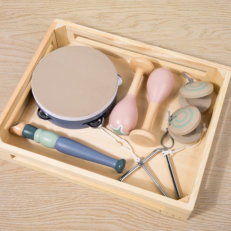 Simulación de madera pequeño músico caja de madera Orf percusión educación temprana música iluminación juguete puzzle