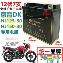 DK125/150S摩托车HJ125-30男士免维护干电瓶12V7A