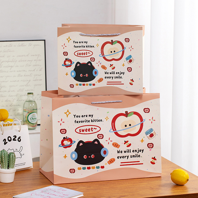 Regalo línea de cumpleaños bolsa de regalo para cachorro caja de zapatos exquisita regalo de vacaciones bocadillos bolsa de almacenamiento de tarjeta blanca de gran capacidad