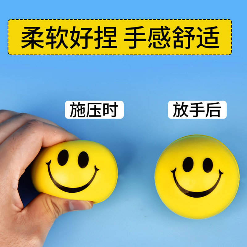 Spot Decompression Pu Slow Rebound Pinch Toy Ball with 6cm Diameter Smiley Face Vent Toy Ball Indoor Decoration Can