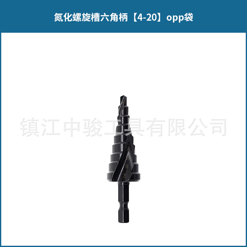 Transfronterizo negro espiral ranura escalera taladro mango hexagonal nitruro acero de alta velocidad métrica pagoda taladro Centro de perforación ponche