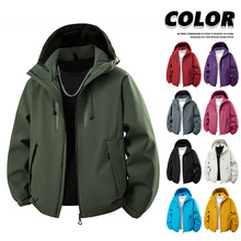 工装外套男士2025春秋季新款宽松潮牌情侣连帽夹克薄款休闲冲锋衣