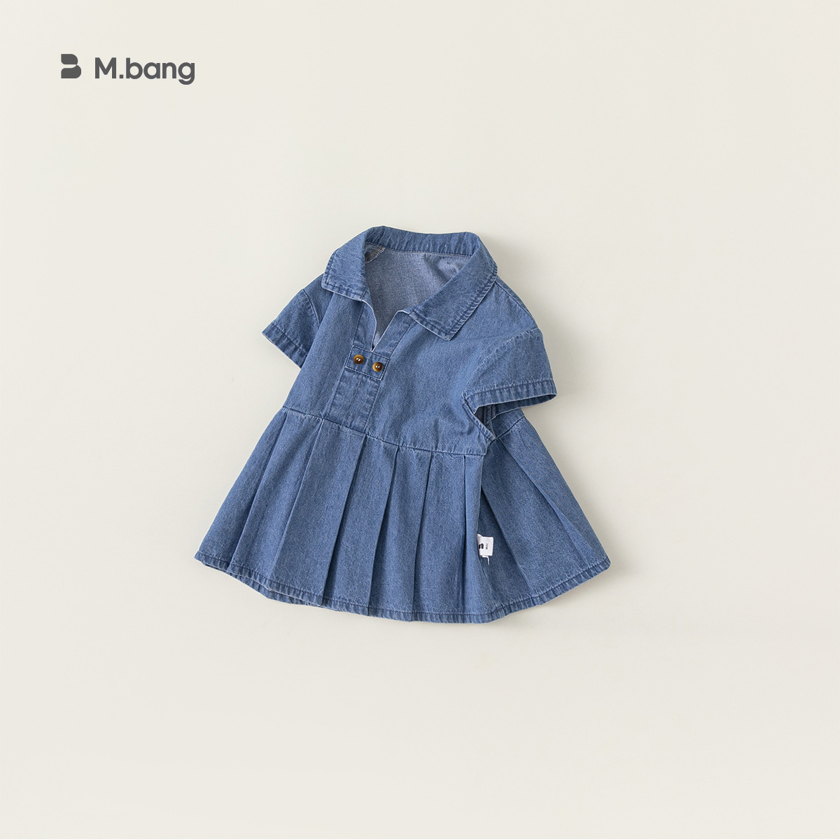 Bobo Children's Denim Shirt Korean Style Fashionable Girl's Doll Shirt Summer Short-sleeved Topy XY24011