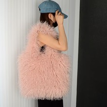 腋下大容量单肩包包女通勤手提包秋冬韩系毛绒百搭托特包手拎