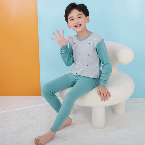 Fábrica al por mayor Arco Iris pluma Niños y Niñas Ropa de otoño pantalones largos traje de algodón para niños suéter de algodón traje de suéter