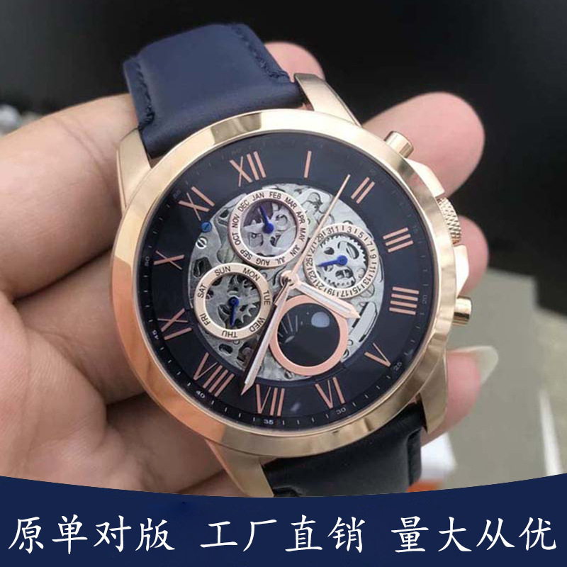Foreign Trade Original Order Fs Fossil Watch Men's Black Warrior Calendar Cut Out Automatic Mechanical Waterproof Men's Watch Me3138