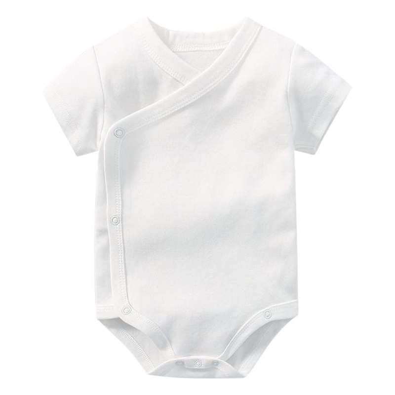 Pure Cotton Type a Bag Fart Clothes Newborn Baby Clothes Male and Female Baby Short-Sleeved Monk Robe Triangle Harem Pure Color Double Layer