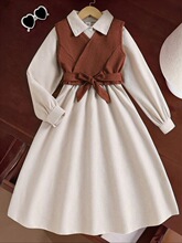 H 96004 Retro Belt Vest Dress Set Ůͯ�B��ȹ���b �W���羳��