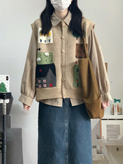 开春套装女新款小个子盐系马甲背心衬衫上衣两件套学院风显瘦穿搭