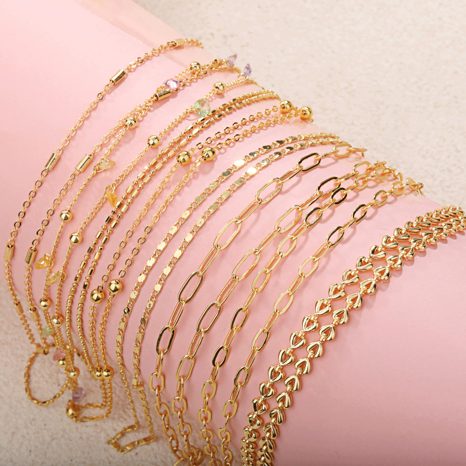 7g Weight Gold Plated Plating Material Necklace Classification Copper Chain Material 1 Piece Quantity Holiday, Daily Occasion Artificial Crystal, Copper Material Water Droplets, Heart Shape Pattern Women's Gender Irregular, Plating Design Sweet Style Sweet Water Droplets Heart Shape Gold Plated Artificial Crystal Copper Wholesale Necklace 10