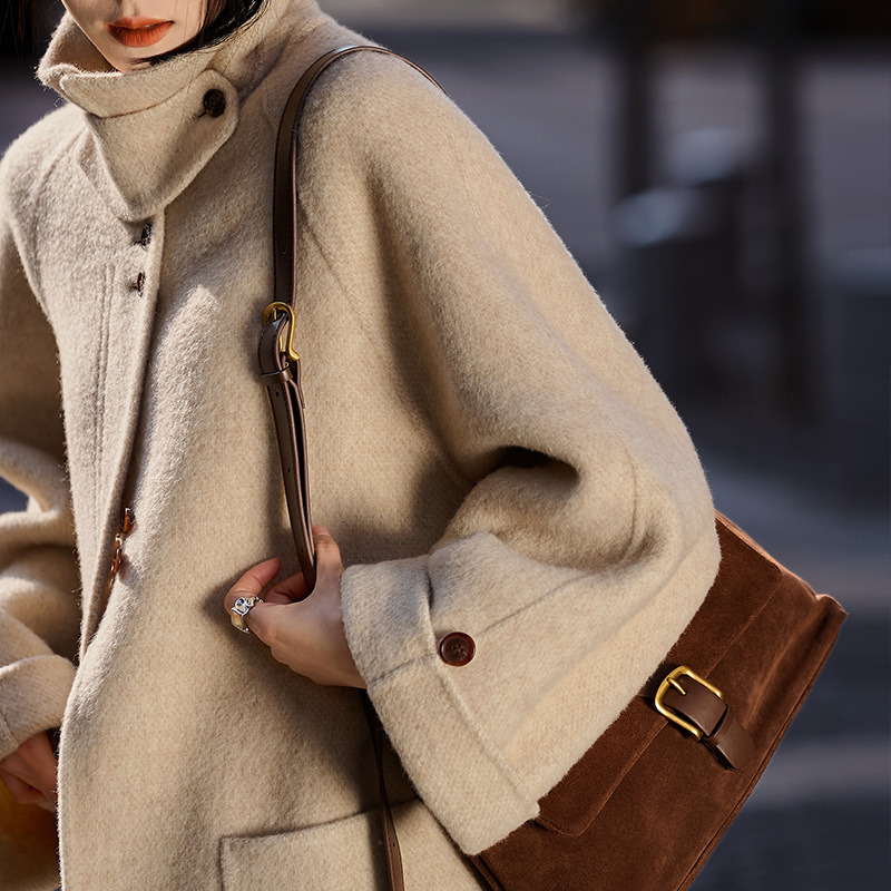 Alpaca Wool + Fine Merino Wool Double-Sided Woolen Coat, High-End Thickened 2026 Spring New Women's Woolen Coat