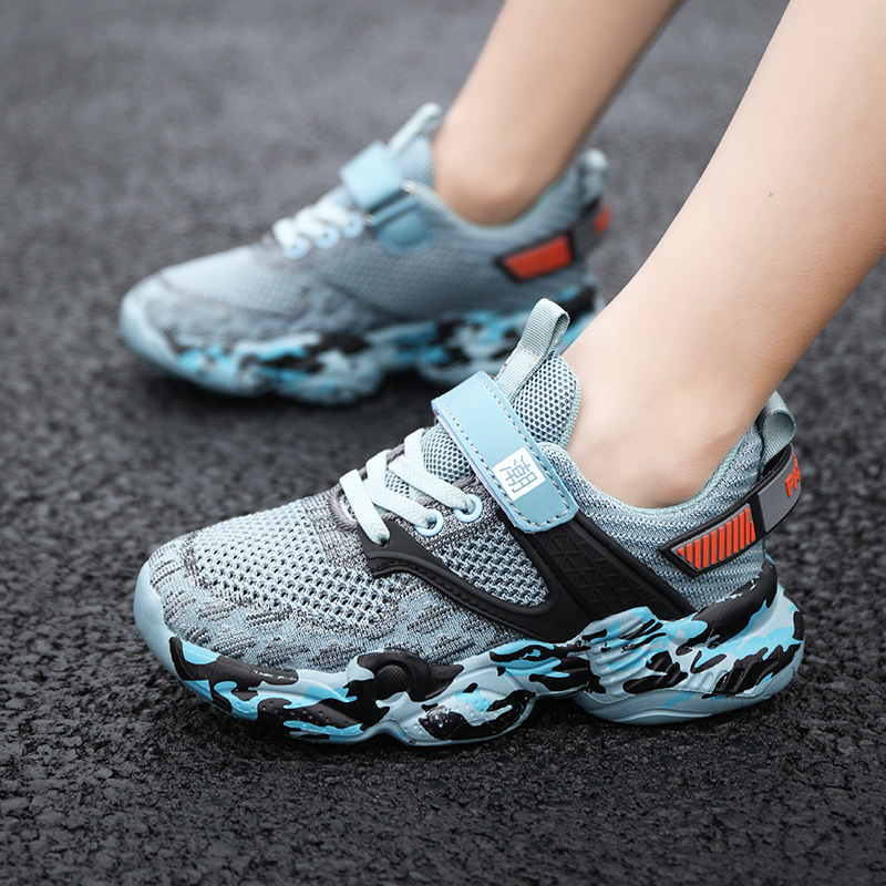 Zapatos de baloncesto transfronterizos para niños de doble malla de tela baja para niños al aire libre zapatos de running casuales transpirables