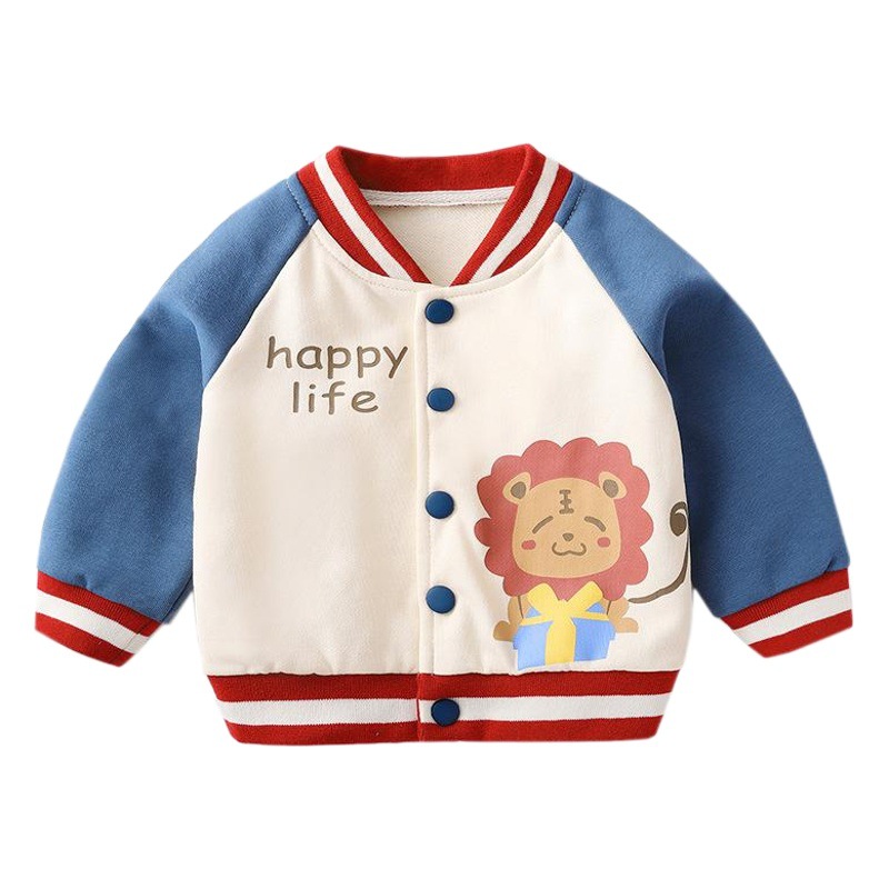 Bebé abrigo primavera y otoño ropa niño abrigo ropa de niño delgado bebé béisbol uniforme chica de estilo occidental abrigo ropa de primavera