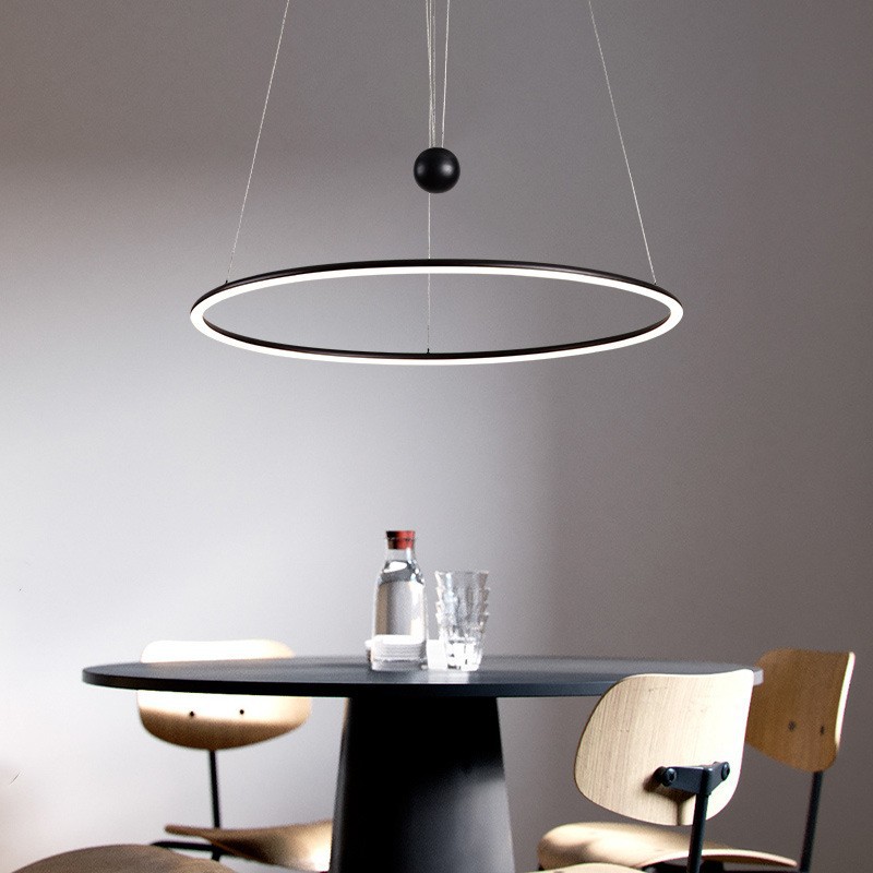 客厅吊灯现代北欧简约家用餐厅铝材灯具新款极简大灯批发贴牌定制