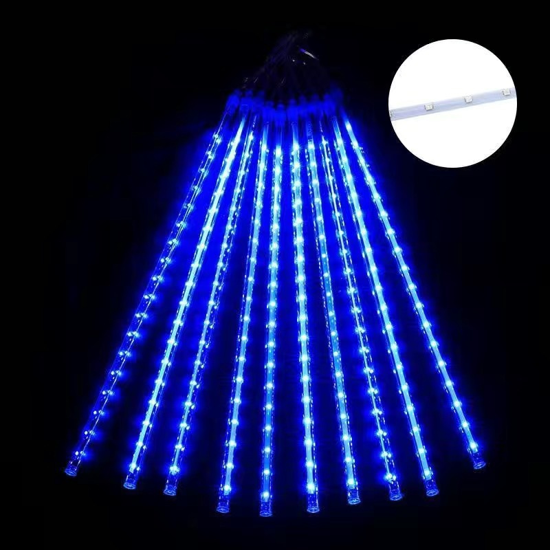 Suministro directo de fábrica LED meteoro ducha luz parche destacado impermeable lluvia de meteoros luz cadena Navidad vacaciones Lámpara decorativa tubo