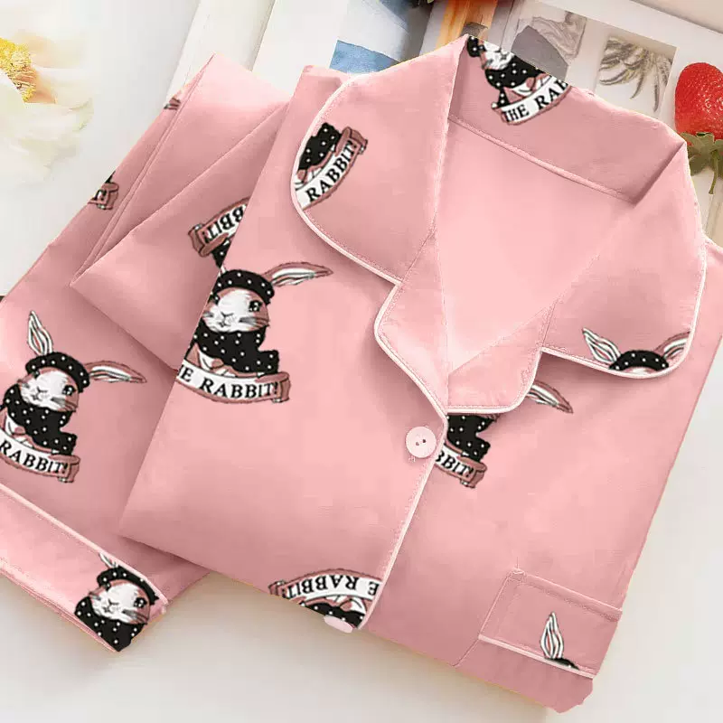 代发睡衣女春秋季长袖开衫简约休闲可爱学生宿舍减龄家居服两件套