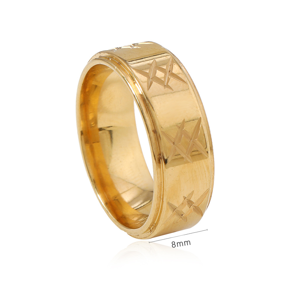 Suministro transfronterizo de anillos de acero de titanio de moda creativo 8mm ancho flor XX anillo lujoso ligero joyas de acero inoxidable image 4