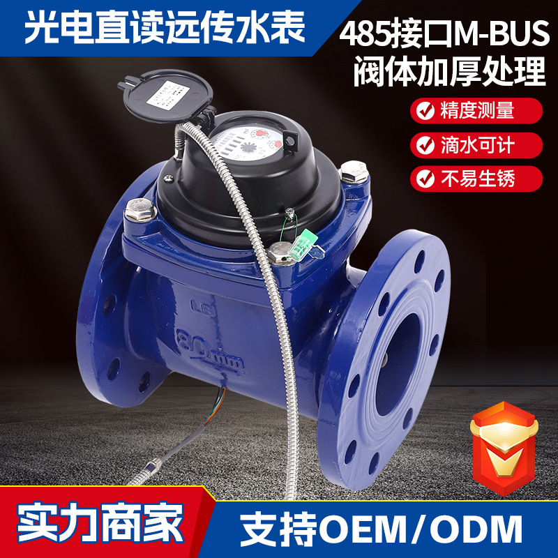 光电直读远传水表RS485/M-BUS大口径螺翼式LXSY法兰数显远程