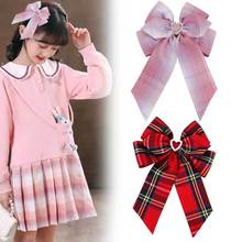 格子蝴蝶结布艺流苏燕尾飘带女童发夹韩版学院风学生夏天发饰