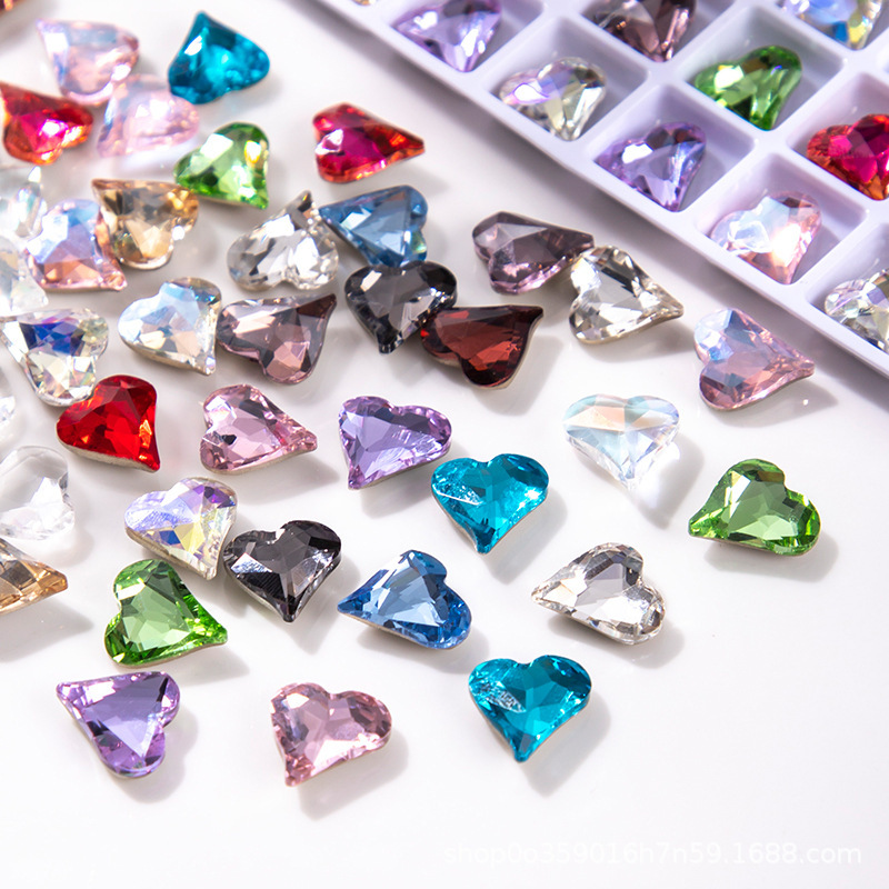 Internet Celebrity Crooked Heart Diamond Glass Diamond Crooked Heart Nail Art Diamond Super Flash Luxury Versatile Nail Heart Pointed Bottom Diamond K9 Jewelry Internet Celebrity Crooked Heart Diamond Glass Diamond Crooked Heart Nail Art Diamond Super Flash Luxury Versatile Nail Heart Pointed Bottom Diamond K9 Jewelry