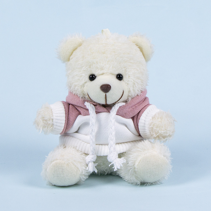 Lindo osito llavero colgante regalo creativo muñecas de peluche vestidas osito de peluche colgante de mochilas escolares para parejas