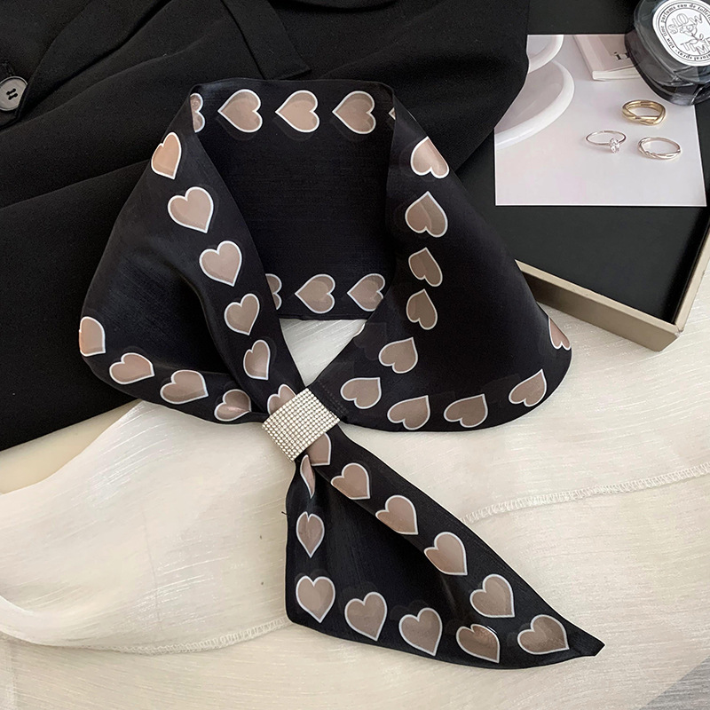 Bufandas de seda larga damas coreanas nuevas bufandas delgadas de cabello correa de cabello temperamento bufandas de seda al por mayor