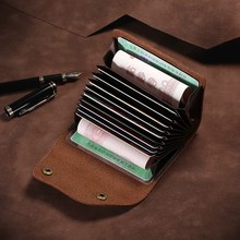 外贸疯马皮男士真皮卡包驾驶证名片卡夹欧美复古头层牛皮信用卡套