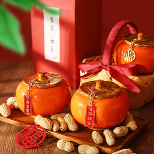 Home-warming New Home Decorative Supplies Persimmon Gift Box Persimmon Ruyi Ceramic Ornaments Living Room Home Full