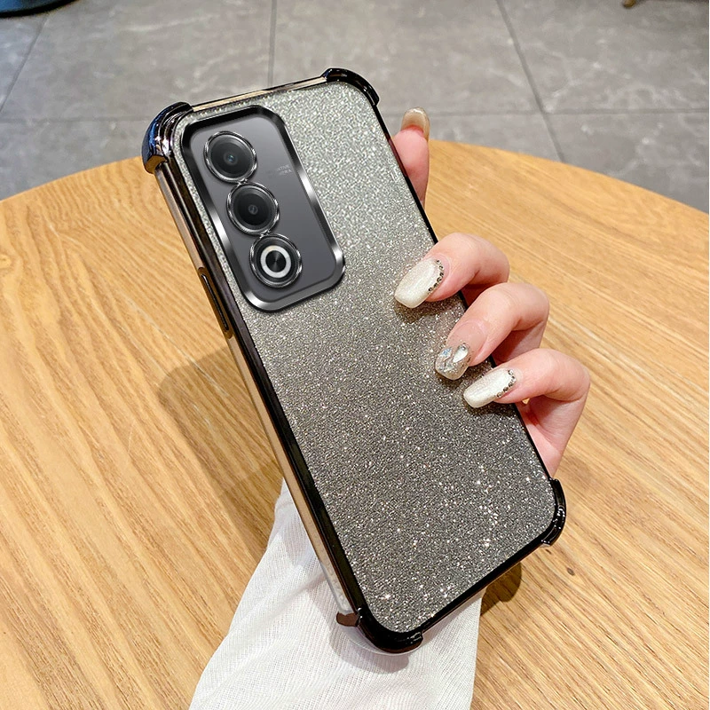 Подходящий чехол для oppoA6Spro четырёхугольный для A93 мобильного телефона с блёстками, электроплатина A3X, мягкий клей, защитная крышка A2pro, A72