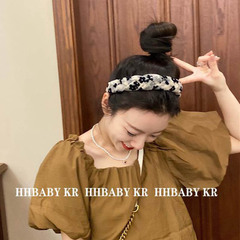 Korean Version 2023 New Elegant Hair Clip Hair Accessory Vintage Flower Organza Weaving High Crown Headband for Women