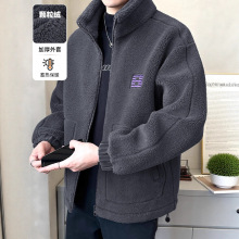 羊羔毛外套男士秋冬季2025新款摇粒绒加厚羽绒棉服男冬装皮毛一体