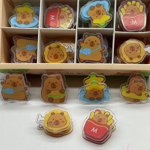 Foreign trade kapibala acrylic hand account clip Buddha cute pet capybara book clip food dolphin butt crystal clip batch