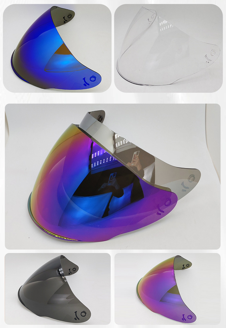 Of608 Motorcycle Helmet Lens Helmet Visor Half Helmet Sun Protection Helmet Accessories Day and Night Universal Lens
