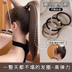 女性のためのヘッドバンド 2024 新しいハイエンド大人のゴムバンドレザーカバーヘアバンド高弾性と耐久性のあるヘアロープヘッドバンド