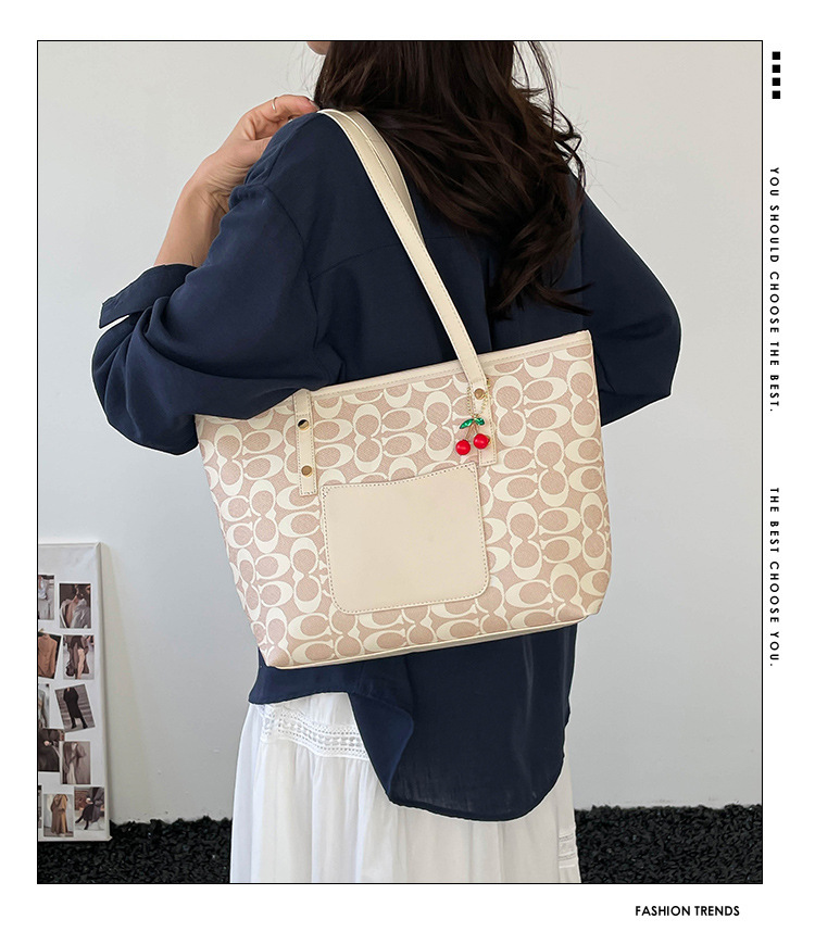 Classic Zipper Tote Bag, Daily Commute Shoulder Handbag, Large Capacity, Multiple Colors Available