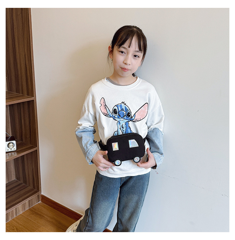 Niños Lienzo Color Sólido Lindo Hilo De Coser Cuadrado Cremallera Bolsas De Hombro display picture 3