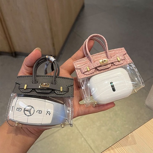 Mini Cute Aipods Earphone Bag Protective Case Universal Internet Red Transparent Platinum Bag Creative Car Key Storage Bag 