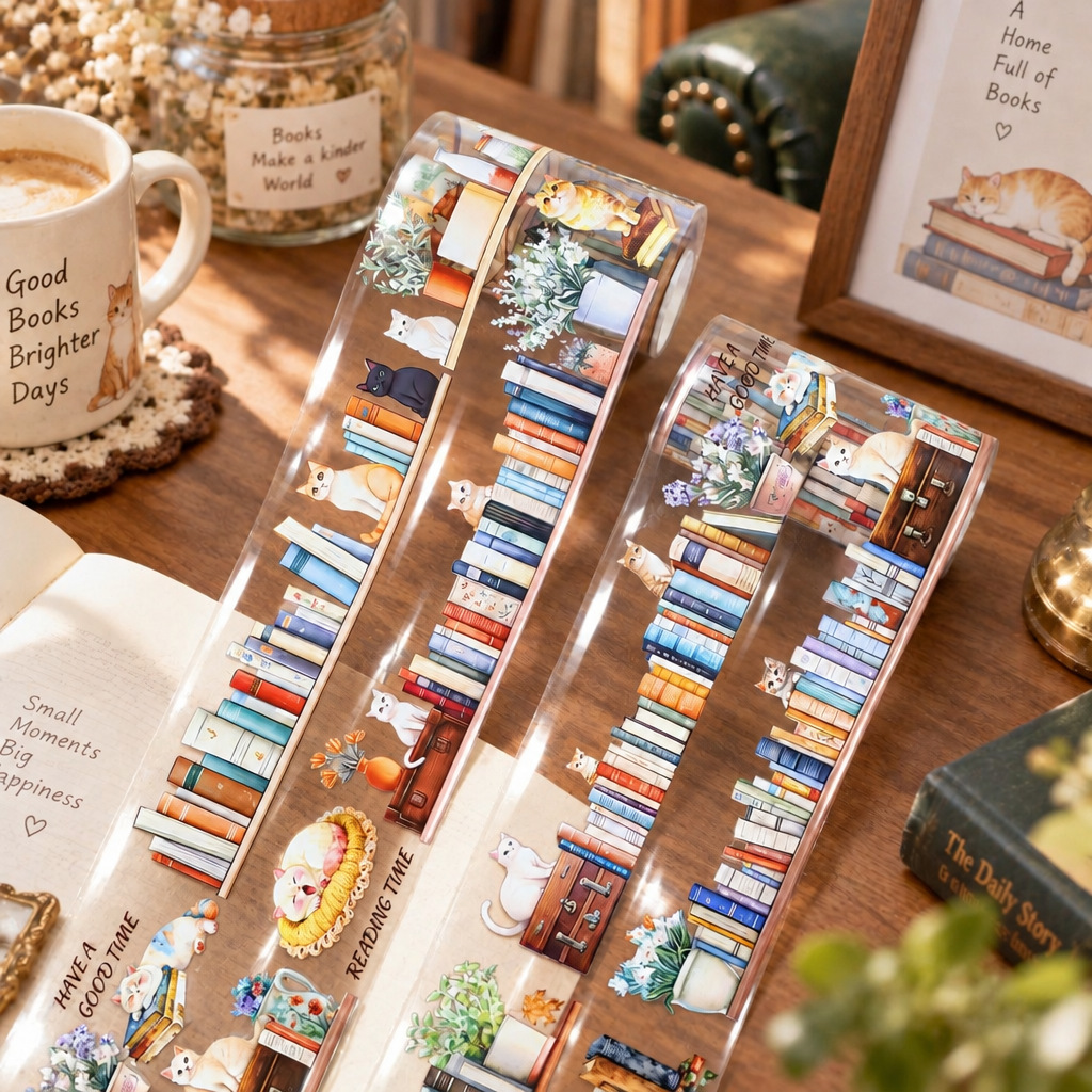Handmade Washi Tape with Shell Luster and Gold Stamping, Vintage Floral Scene-Making, Scrapbooking Collage DIY Material Decoration