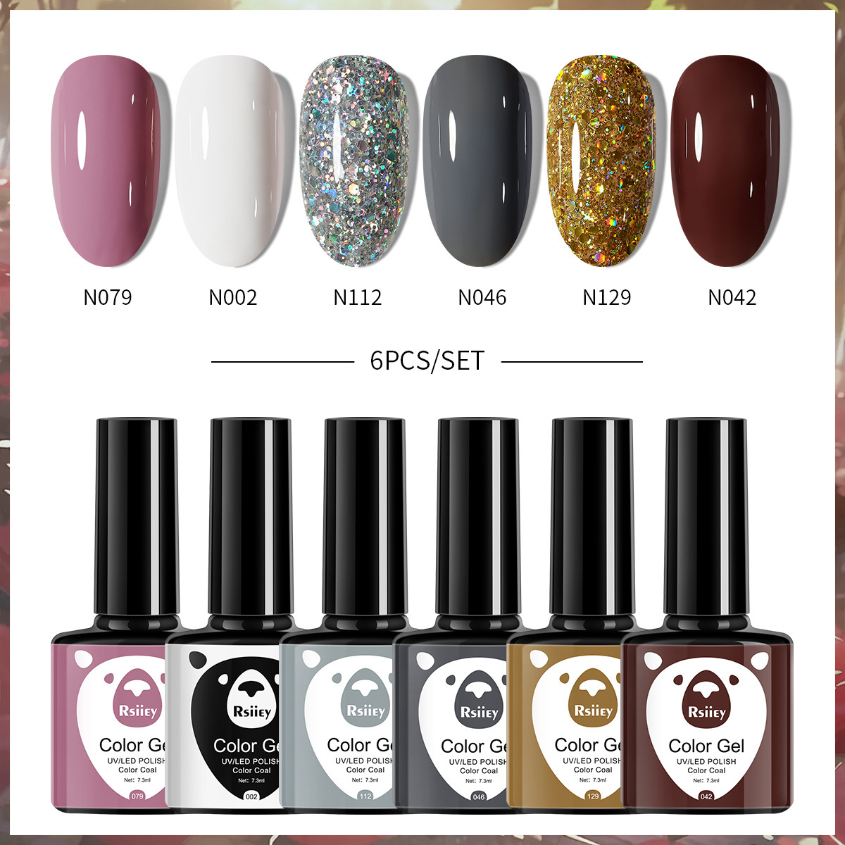 6-color nail polish glue suit popular color painted glossy cat eye UV phototherapy glue for nail salon