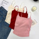 New Style Pure Sweet and Spicy Design Pleated Camisole Women's Outer Wearing Vest with Chest Pad Slim-fit Beautiful Back Clothes for Summer