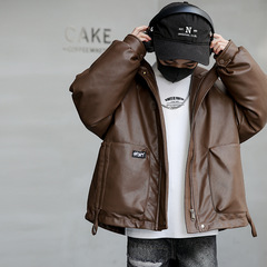 兒童羽絨服冬裝90白鴨絨皮衣免洗外套2023新款中大童機車服上衣潮