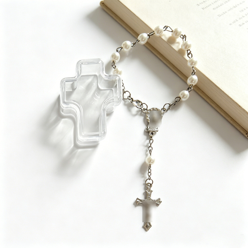Glass Imitation Pearl Baptism Bracelet Amazon Cross Beaded Prayer Bracelet Manufacturer Wholesale Cross Box Glass Imitation Pearl Baptism Bracelet Amazon Cross Beaded Prayer Bracelet Manufacturer Wholesale Cross Box