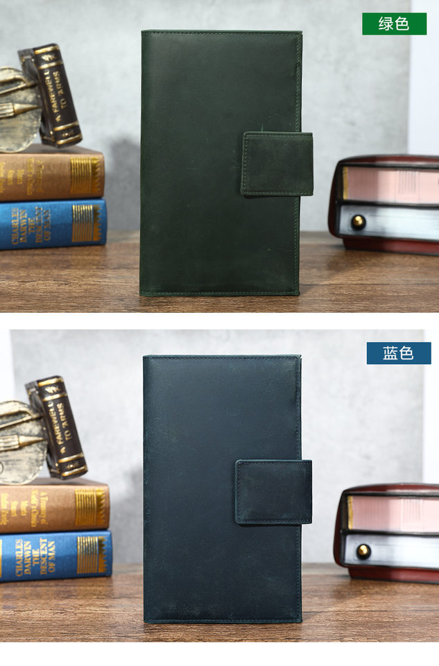 Túi đựng hộ chiếu và giấy tờ du lịch bằng da bò lớp đầu, chống RFID, chống từ tính, có ngăn đựng AirTag — Màu cà phê, Màu xanh dương, Xanh lá cây, màu đen chi tiết 19