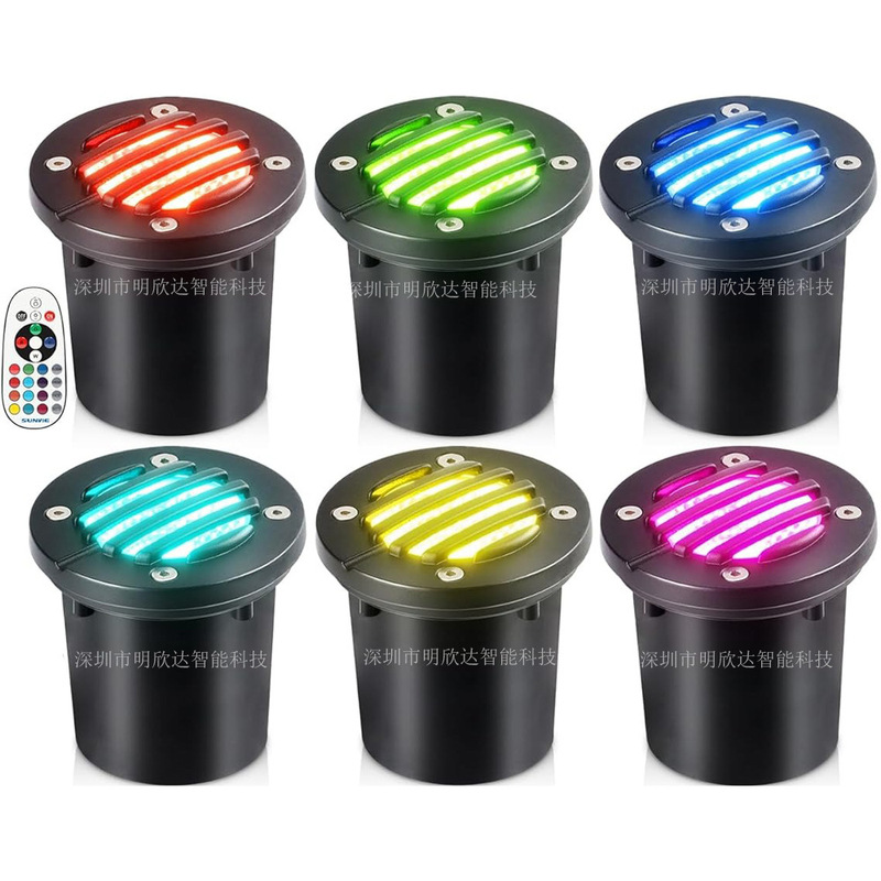 Cross-Border Rgbw Outdoor Waterproof Recessed Underground Light Led Courtyard Landscape Tree Lighting Ground Deck Light