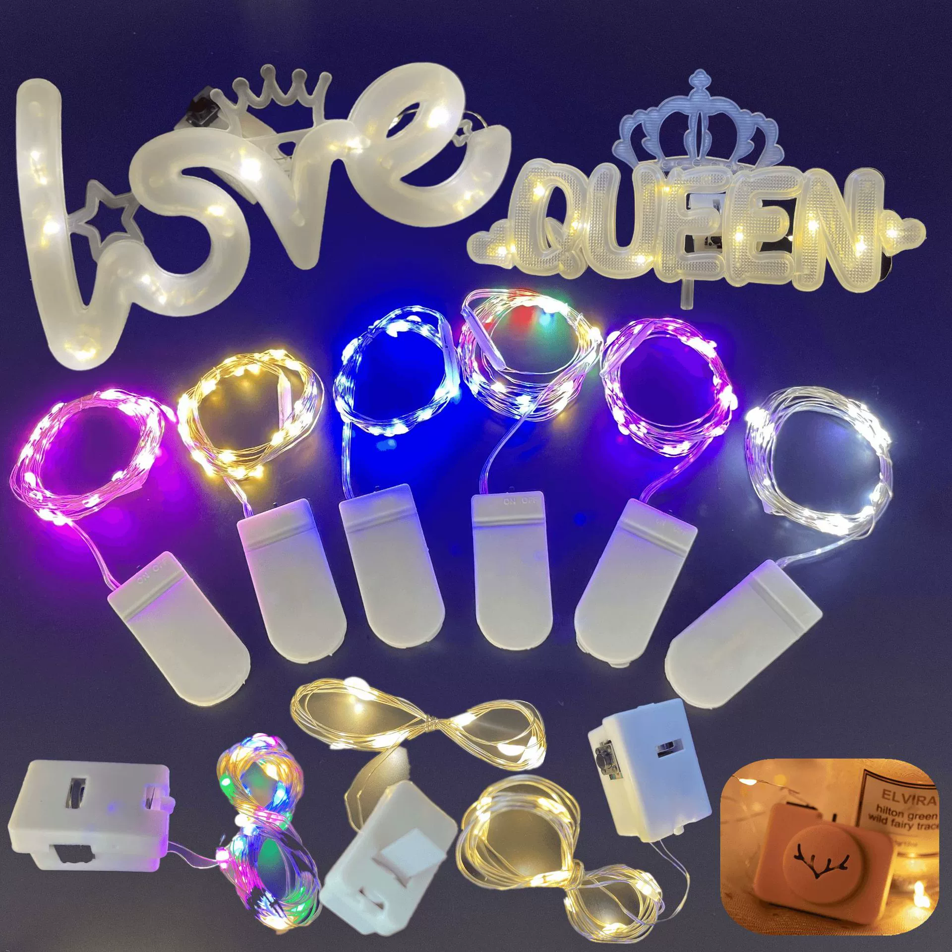 Маленькая белая коробка ламп с медной проволокой лампа с солнечным светлячком маленькая квадратная коробка букет светильника с лампой для выпечки медной проволоки