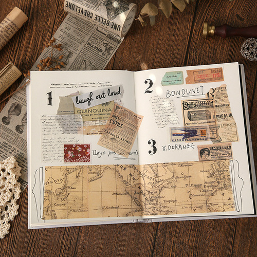 Washi tape, handbook DIY stickers, Gothic tape, cross-border retro note handbook material sticker tape