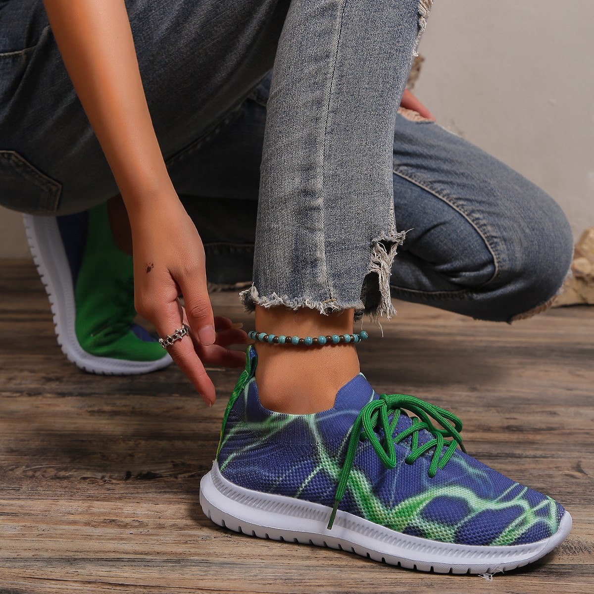 Women's Casual Printing Color Block Round Toe Sports Shoes display picture 3