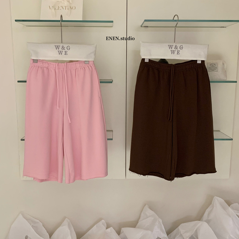WGWE10677 Guangzhou Thirteen Lines 2026 Summer New Style Lace-Up High-Waisted Straight-Leg Versatile Casual Women's Cropped Pants WGWE10677 Guangzhou Thirteen Lines 2026 Summer New Style Lace-Up High-Waisted Straight-Leg Versatile Casual Women's Cropped Pants