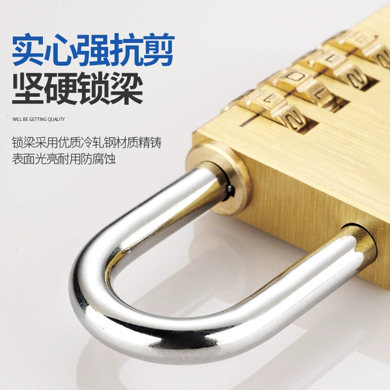 Brass suitcase for gym, small waterproof copper lock