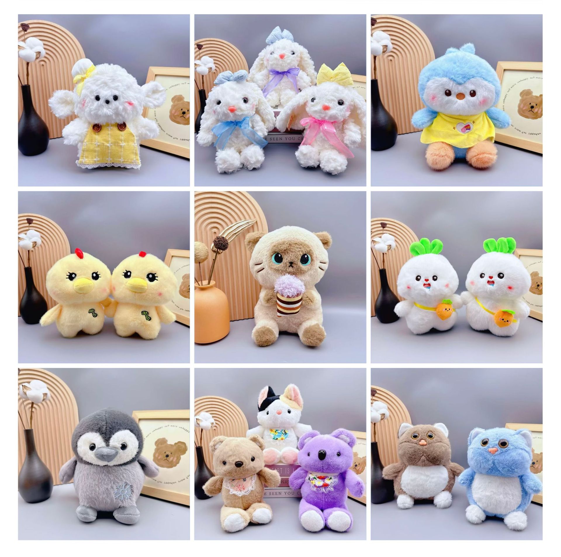 厂家批发八寸毛绒玩具8寸25厘米 玩偶外贸礼品熊夹机抓娃娃机公仔